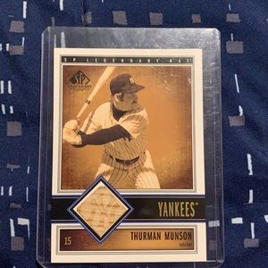 Thurman Munson Authentic Bat Card